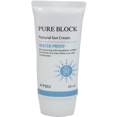 A'PIEU Водостойкий солнцезащитный крем для лица Pure Block Natural Sun Cream Water Proof SPF50 PA+++