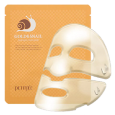 Petitfee Гидрогелевая маска для лица с золотом и улиточным муцином Gold Hydrogel Mask Pack