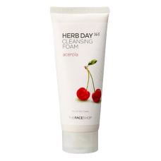 The Face Shop Увлажняющая пенка для умывания с ацеролой Herb Day 365 Cleansing Foam Acerola