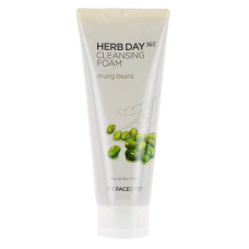 The Face Shop Успокаивающая пенка для умывания с бобами маш Herb Day 365 Cleansing Foam Mung Beans